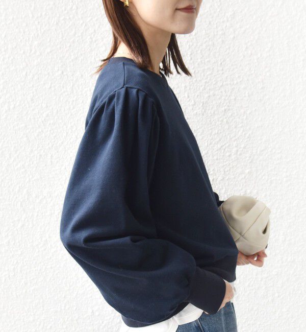 SHIPS for women「【WEB限定】〈手洗い可能〉ショルダー タック パフ スリーブ ミニ 裏毛 プルオーバー」|Tシャツ・カットソー|