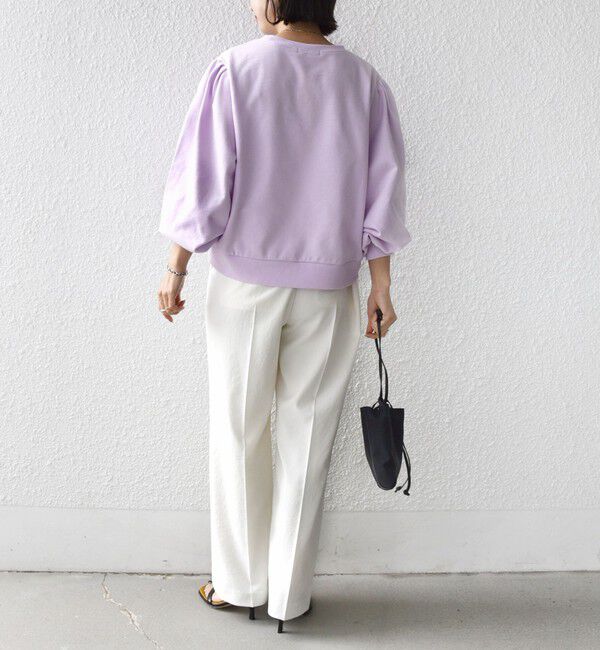 SHIPS for women「【WEB限定】〈手洗い可能〉ショルダー タック パフ スリーブ ミニ 裏毛 プルオーバー」|Tシャツ・カットソー|