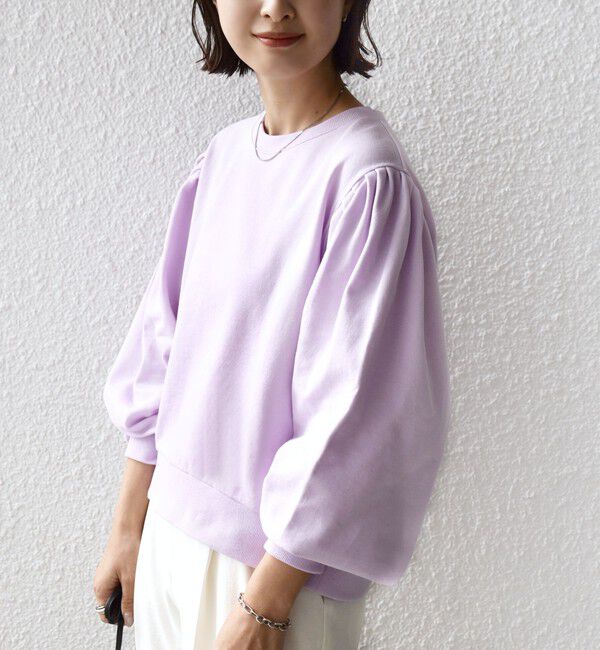 SHIPS for women「【WEB限定】〈手洗い可能〉ショルダー タック パフ スリーブ ミニ 裏毛 プルオーバー」|Tシャツ・カットソー|