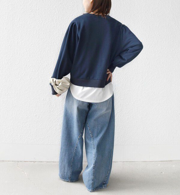 SHIPS for women「【WEB限定】〈手洗い可能〉ショルダー タック パフ スリーブ ミニ 裏毛 プルオーバー」|Tシャツ・カットソー|