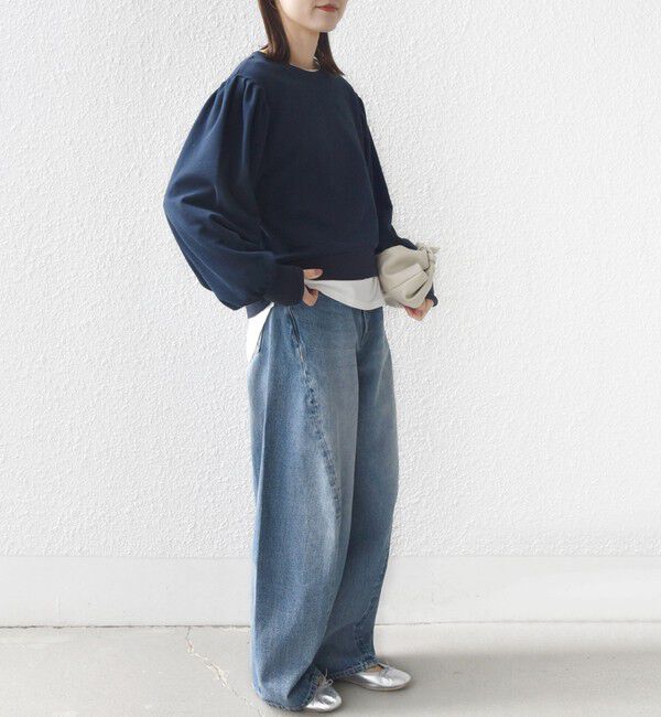 SHIPS for women「【WEB限定】〈手洗い可能〉ショルダー タック パフ スリーブ ミニ 裏毛 プルオーバー」|Tシャツ・カットソー|