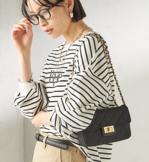 SHIPS for women「《予約》【SHIPS別注】MILOS: キルティング ショルダー」|ショルダー・メッセンジャー|ブラック