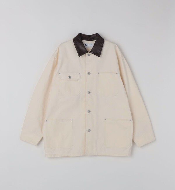 SHIPS「City Ambient Products: オーバーサイズ カバーオール ワーク ジャケット」|ブルゾン・スタジャン|アイボリー