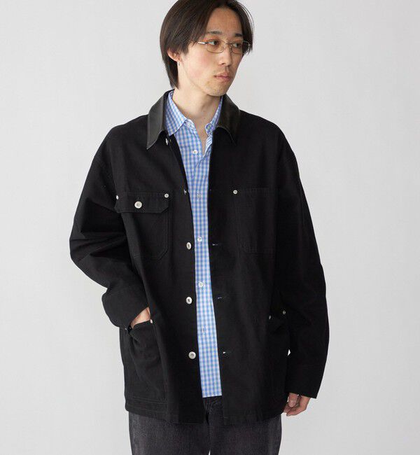 SHIPS「City Ambient Products: オーバーサイズ カバーオール ワーク ジャケット」|ブルゾン・スタジャン|