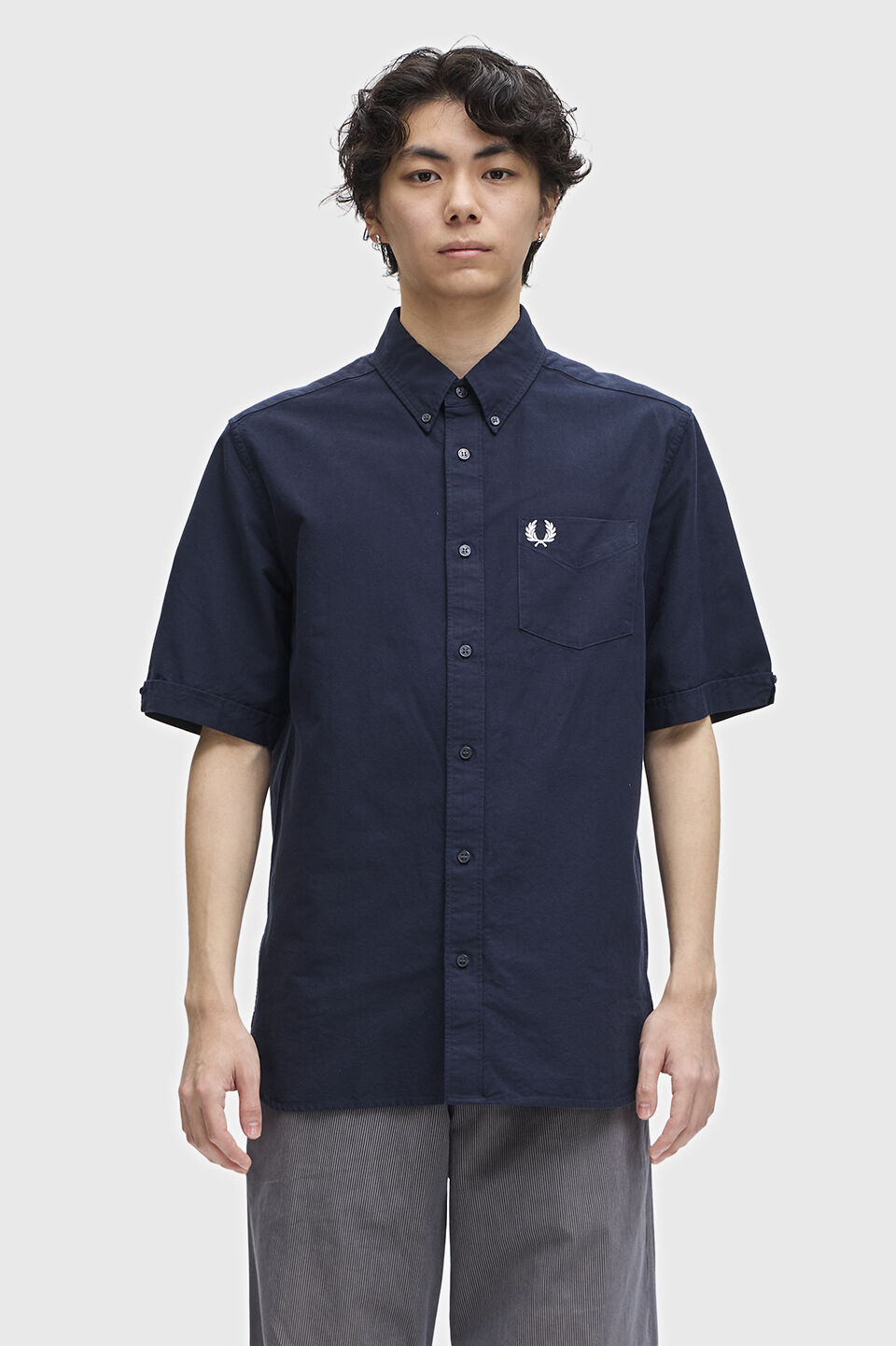 FRED PERRY 「Oxford Short Sleeve Shirt」|シャツ・ブラウス|NAVY