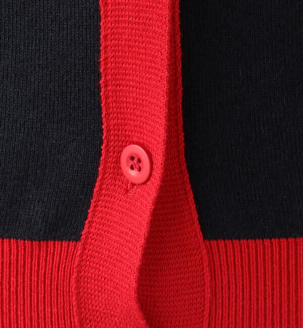 CABaN「コットンカシミヤ バイカラークルーネックカーディガン」|カーディガン|