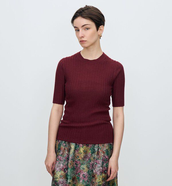 TOMORROWLAND collection「カシミヤシルクリブ ハーフスリーブプルオーバー」|ニット・セーター|