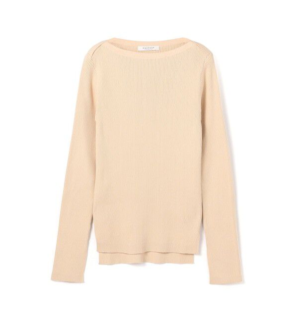 MACPHEE「コットンリブ ボートネックプルオーバー」|ニット・セーター|41 ライトベージュ