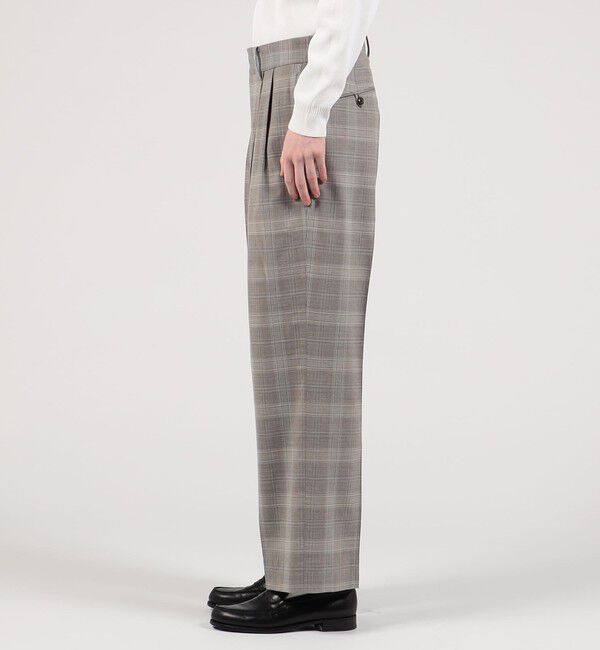 TOMORROWLAND MENS「ポリエステルウールツイル 2プリーツストレートパンツ」|スラックス|