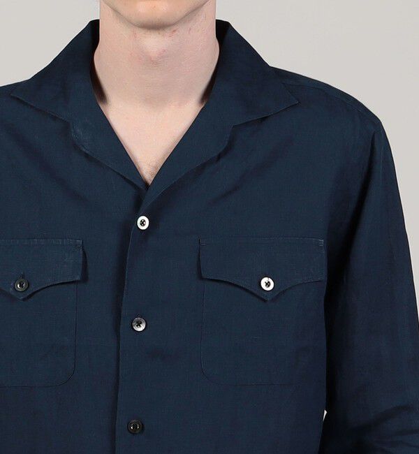 TOMORROWLAND MENS「アイリッシュリネン ダブルポケット オープンカラーシャツ」|シャツ・ブラウス|