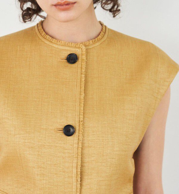 DES PRES「ナイロンコットンラフィア クルーネックジレ」|ベスト・ジレ|