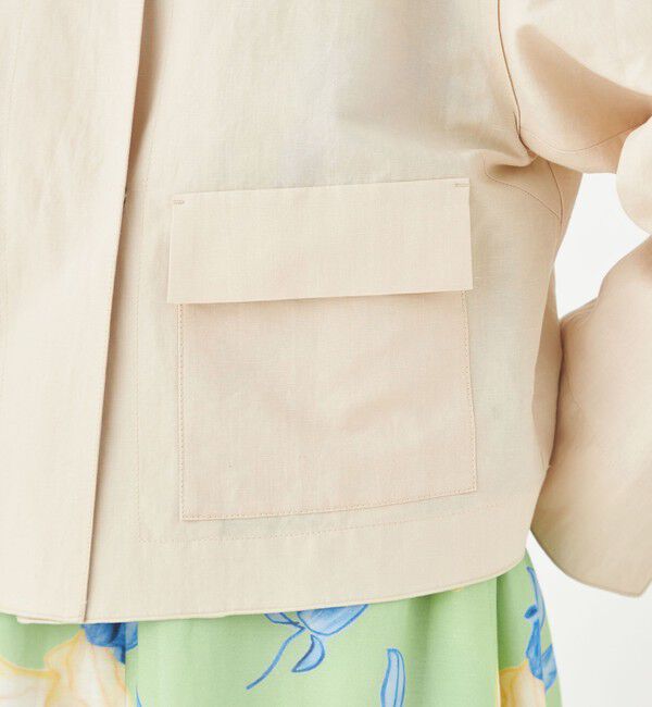 Ballsey「リネンコットンムーブ クルーネックジャケット」|ノーカラージャケット|