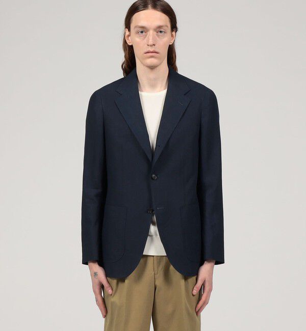 TOMORROWLAND MENS「リネン シングルブレステッド3Bジャケット」|テーラードジャケット|