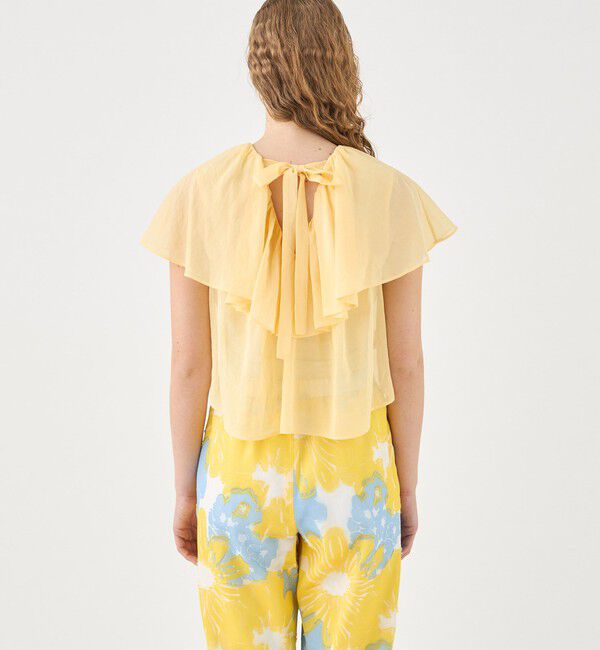 TOMORROWLAND collection「ルコットンオーガンジー カスケードラッフルカラーブラウス」|シャツ・ブラウス|