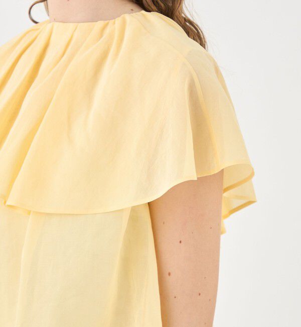 TOMORROWLAND collection「ルコットンオーガンジー カスケードラッフルカラーブラウス」|シャツ・ブラウス|