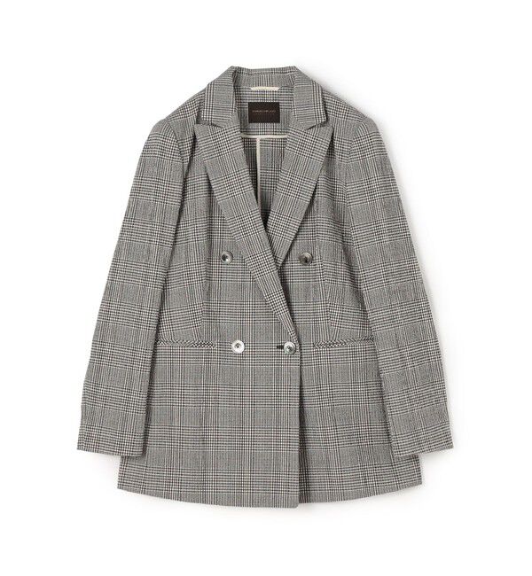 TOMORROWLAND collection「グレンチェックサッカー ダブルブレストジャケット」|テーラードジャケット|18 グレー系