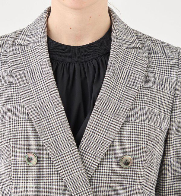 TOMORROWLAND collection「グレンチェックサッカー ダブルブレストジャケット」|テーラードジャケット|