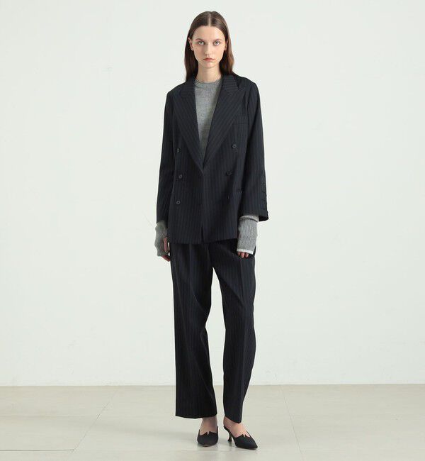 BACCA「ストライプギャバ タックワイドパンツ」|その他|