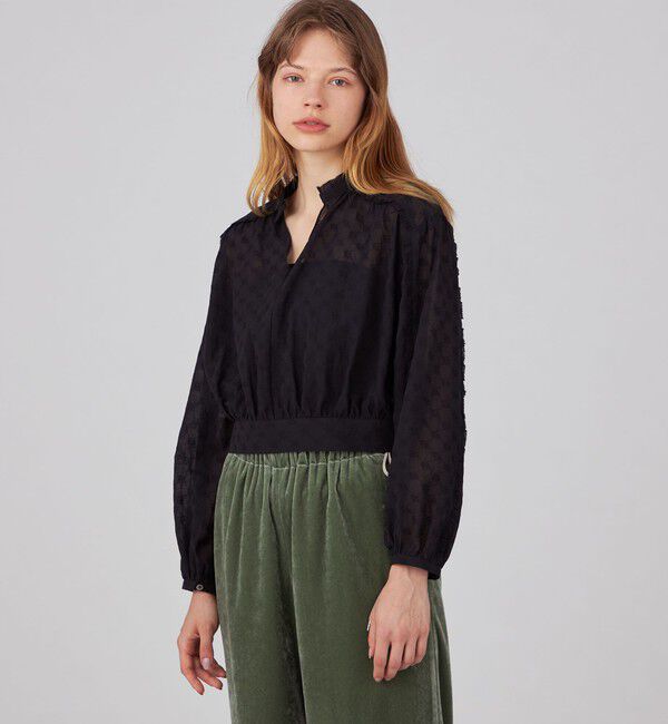 Ballsey「コットンガーゼエンブロイダリー フリルギャザーブラウス」|シャツ・ブラウス|