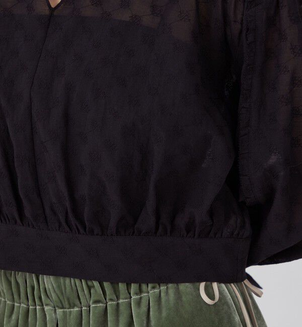 Ballsey「コットンガーゼエンブロイダリー フリルギャザーブラウス」|シャツ・ブラウス|