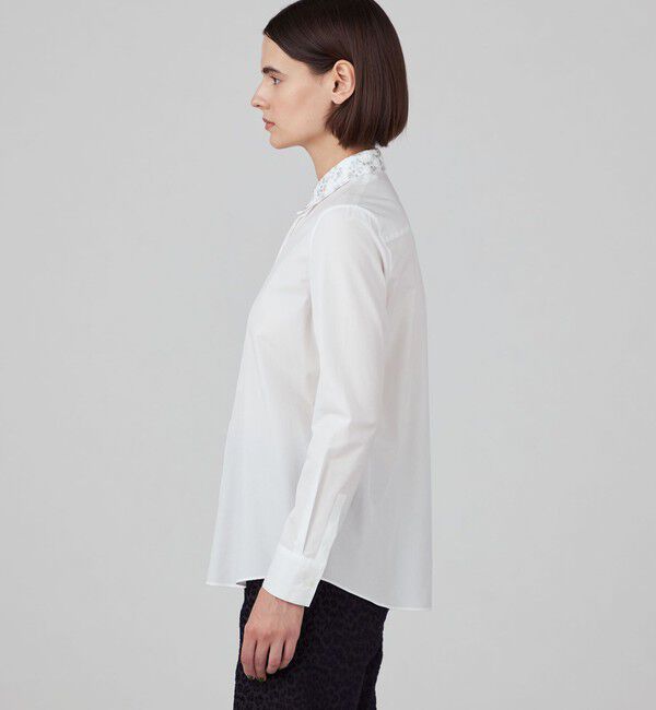 TOMORROWLAND collection「ビジューエンブロイダリー レースカラーシャツ」|シャツ・ブラウス|