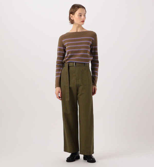 MACPHEE「ウールナイロンボーダー ボートネックプルオーバー」|ニット・セーター|