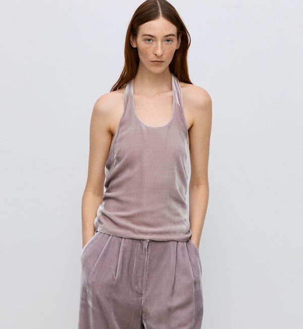 BACCA「レーヨンシルクベルベット ホルターネックブラウス」|シャツ・ブラウス|