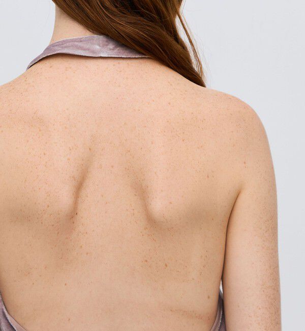 BACCA「レーヨンシルクベルベット ホルターネックブラウス」|シャツ・ブラウス|