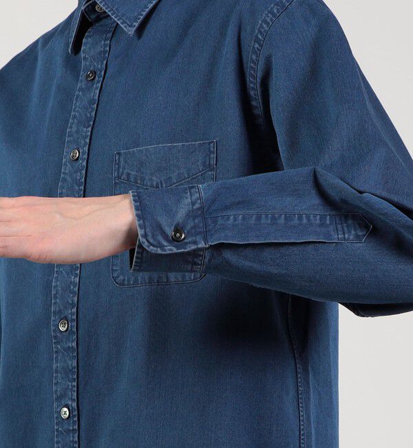 TOMORROWLAND MENS「コットンインディゴ セミワイドカラーシャツ」|シャツ・ブラウス|