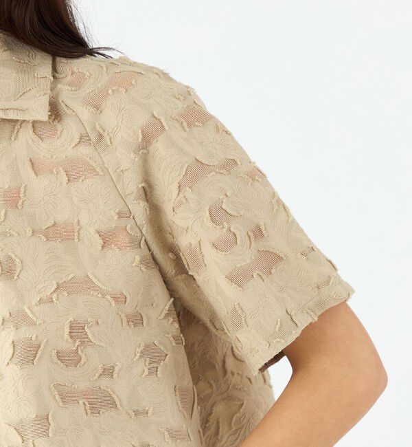 MACPHEE「メッシュカットジャカード ハーフスリーブシャツ」|シャツ・ブラウス|