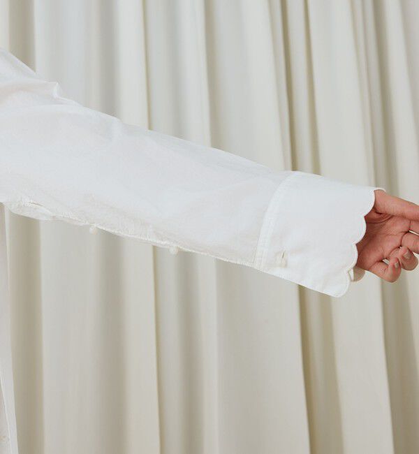 DES PRES「カットワークエンブロイダリー クルーネックシャツワンピース」|ワンピース|