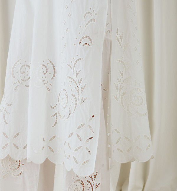 DES PRES「カットワークエンブロイダリー クルーネックシャツワンピース」|ワンピース|