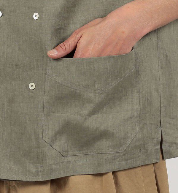 TOMORROWLAND MENS「リネン ダブルブレステッド ハーフスリーブシャツ」|シャツ・ブラウス|