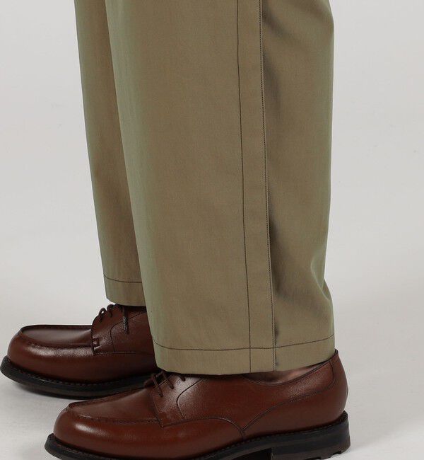 TOMORROWLAND MENS「コットンポリアミドシャンブレー 2プリーツ イージーパンツ」|チノ|