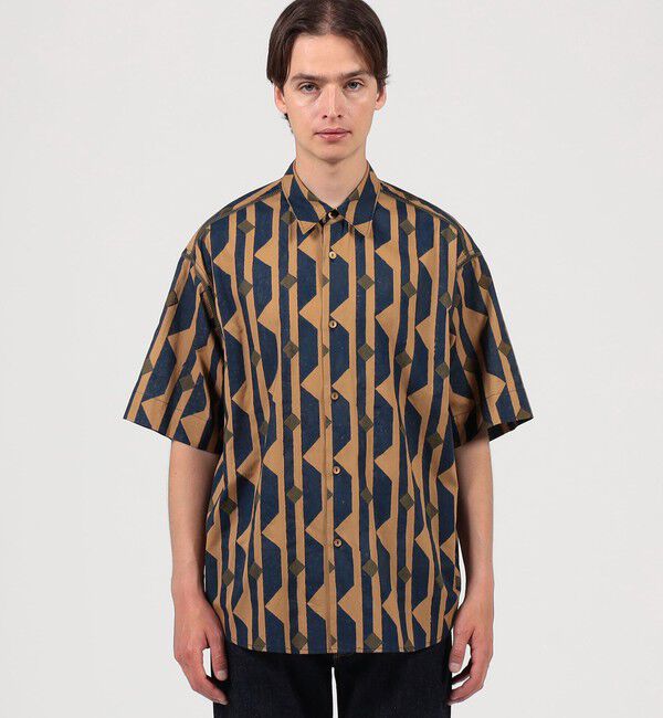 TOMORROWLAND MENS「インド コットン ブロックプリント ハーフスリーブシャツ」|シャツ・ブラウス|