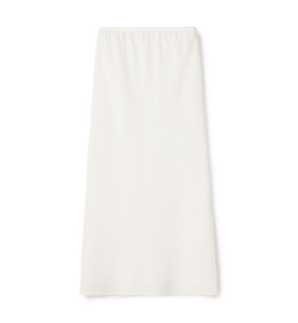 DES PRES「ライトダブルクロス エラスティックストレートスカート」|タイト|11 ホワイト