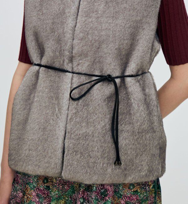 TOMORROWLAND collection「フェイクミンク ベルテッドジレ」|ベスト・ジレ|