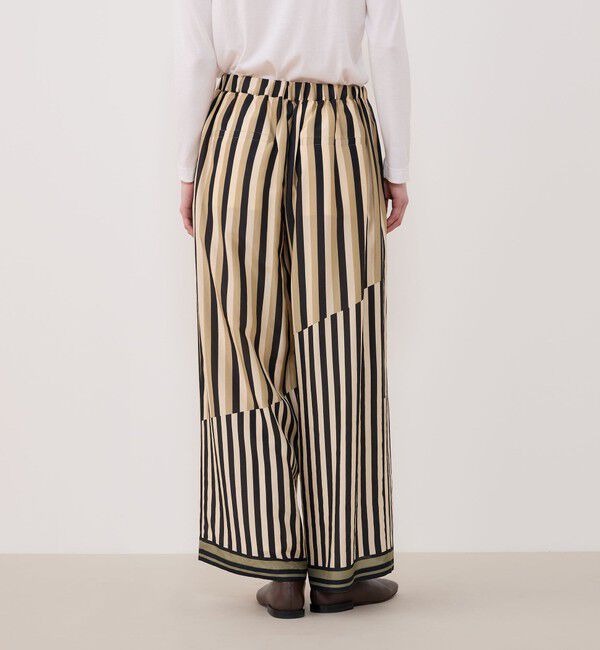 GALERIE VIE「シルクハブタエストライププリント ワイドイージーパンツ」|その他|