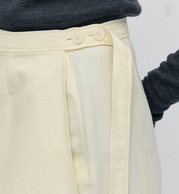 BACCA「ナイロンリネンビンテージギャバジン レースコンビラップスカート」|スカート|