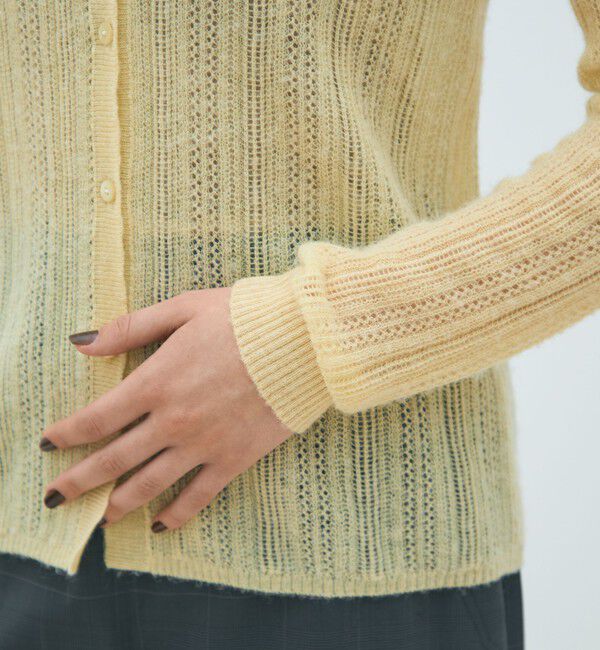 MACPHEE「レーシーアルパカブレンド ポロカーディガン」|カーディガン|