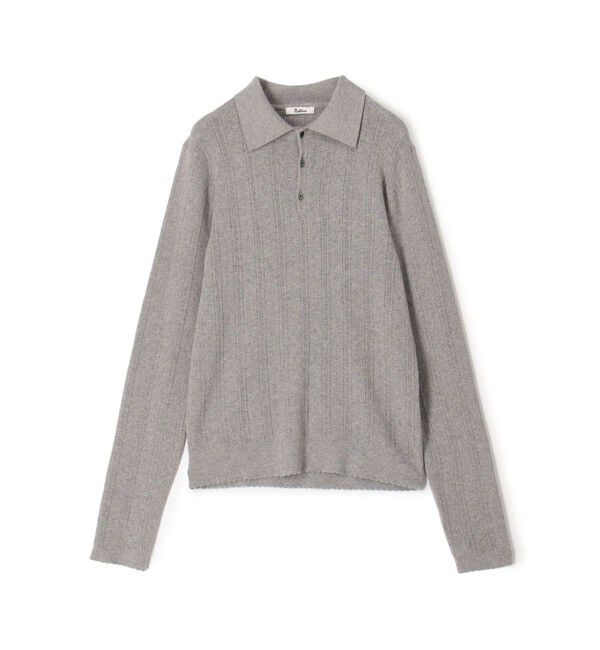 Edition「コットンカシミヤ ロングスリーブ ニットポロ」|ニット・セーター|16 グレー系