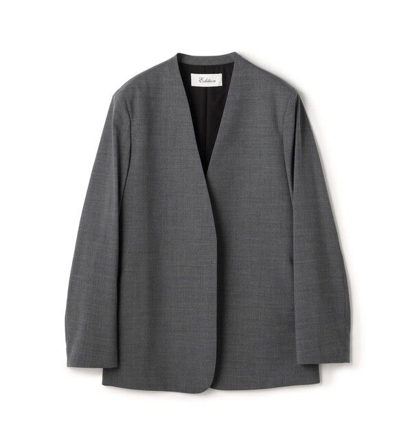 Edition「Super140's トロピカルウール ノーカラージャケット」|ノーカラージャケット|17 チャコールグレー