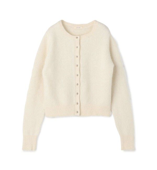 DES PRES「フォックスカシミヤ クルーネックカーディガン」|カーディガン|12 ホワイト系