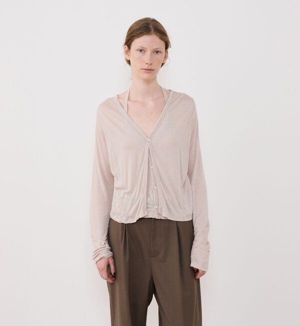 GALERIE VIE「レーヨンカシミヤジャージー ホルターネックコンビカーディガン」|カーディガン|