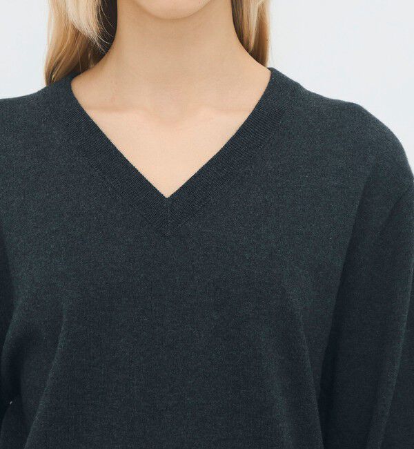 CABaN「コットンカシミヤストレット Vネックプルオーバー」|ニット・セーター|
