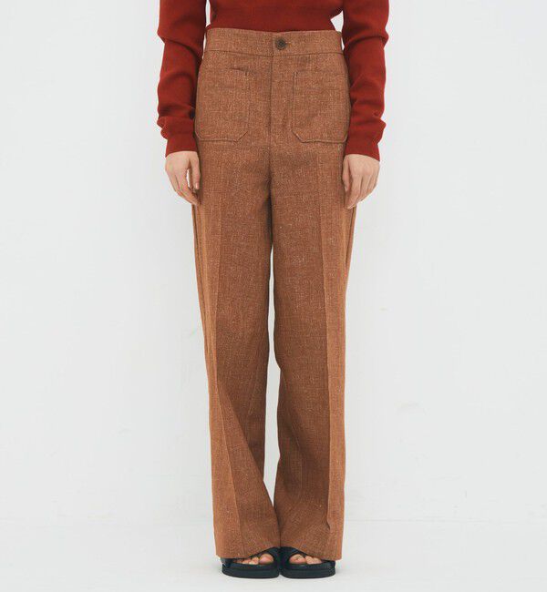 CABaN「コットンリネンスラブ ポケットワイドパンツ」|チノ|