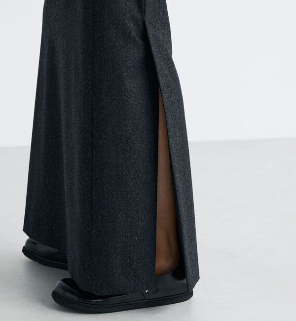 Edition「ウールメルトンポプリン Iラインスカート」|スカート|