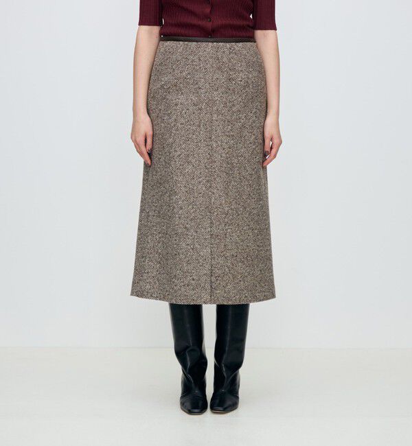 TOMORROWLAND collection「スライバーダイヤゴナル フロントスリットスカート」|台形|