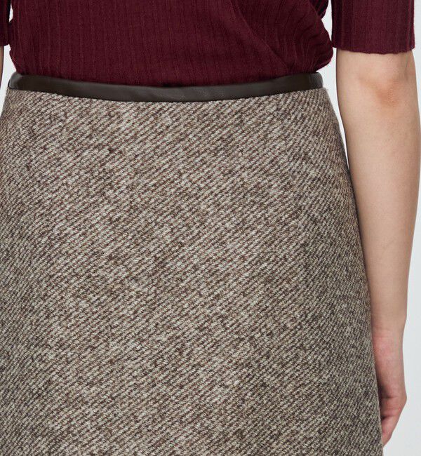 TOMORROWLAND collection「スライバーダイヤゴナル フロントスリットスカート」|台形|