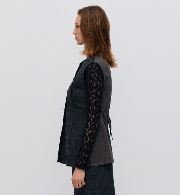 BACCA「ヘリンボーンツイード カットオフコンビベスト」|ベスト・ジレ|